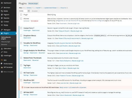 De functionaliteit van WordPress is uit te breiden met plugins